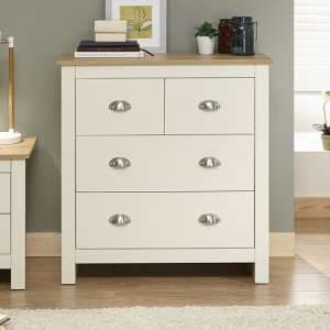 Loftus Chest Of Drawers In Cream With Oak Effect Top