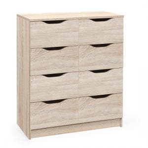 Crick Wooden Chest of Drawers In Sonoma Oak With 8 Drawers