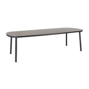 Crod Outdoor 2700mm Pebble Wooden Dining Table In Grey Legs