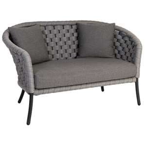 Crod Outdoor Curved 2 Seater Sofa With Cushion In Light Grey - UK