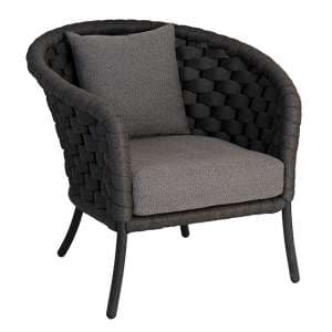 Crod Outdoor Curved Lounge Chair With Cushion In Dark Grey