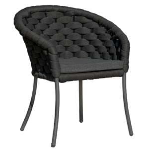 Crod Outdoor Dining Chair With Cushion In Dark Grey