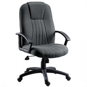 Cromer Home Office Chair In Charcoal Grey Fabric With Castors