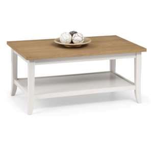 Dagan Coffee Table In Ivory Laquered With Oak Top