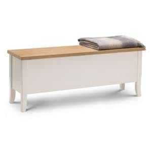 Dagan Storage Bench In Ivory Laquered With Oak Top