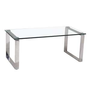 Callison Clear Glass Coffee Table With Stainless Steel Legs
