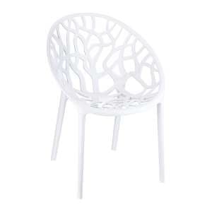 Cancun High Gloss Clear Polycarbonate Dining Chair In White