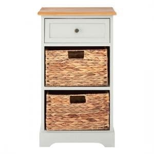 Varmora Wooden Chest Of 3 Drawers In Oak And Grey - UK