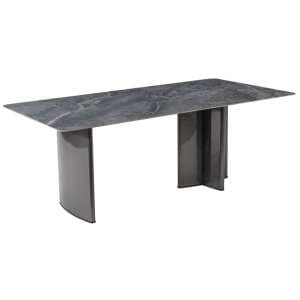 Cuneo Sintered Stone Dining Table Rectangular In Grey - UK