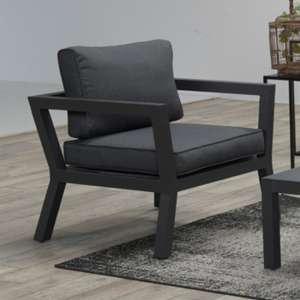 Cupar Outdoor Fabric Armchair In Reflex Black