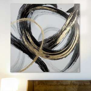 Curvatura Picture Canvas Wall Art In Black And Gold - UK