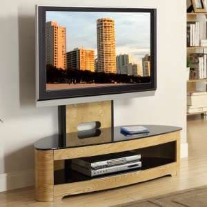 Curved Wooden Cantilever TV Stand In Oak Veneer - UK