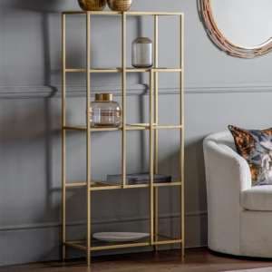 Custer Clear Glass Display Unit With Champagne Metal Frame - UK
