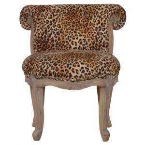 Cuzco Fabric Accent Chair In Leopard Printed And Sunbleach