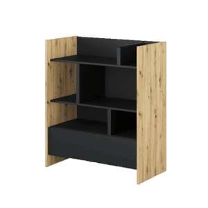 Cyan Wooden Bookcase With 1 Drawer In Artisan Oak - UK