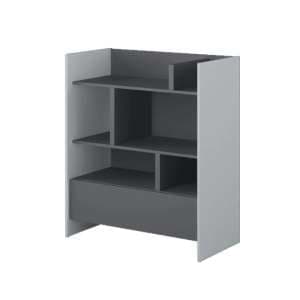 Cyan Wooden Bookcase With 1 Drawer In Grey - UK