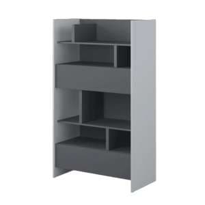 Cyan Wooden Bookcase Medium With 2 Drawers In Grey - UK