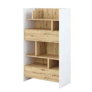 Cyan Wooden Bookcase Medium With 2 Drawers In White - UK