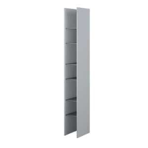 Cyan Wooden Bookcase Narrow With 6 Shelves In Grey - UK