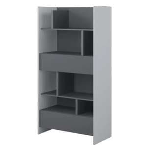Cyan Wooden Bookcase Tall With 2 Drawers In Grey - UK