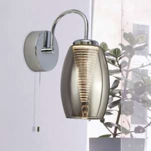 Cyclone 1 Lamp Wall Light In Chrome With Smoked Glass - UK