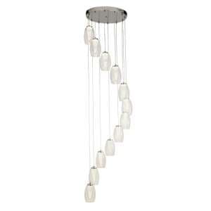 Cyclone Multi Drop 12 Pendant Light In Chrome With Clear Glass - UK