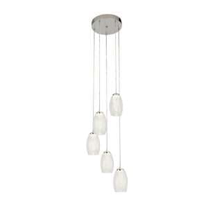 Cyclone Multi Drop 5 Pendant Light In Chrome With Clear Glass - UK