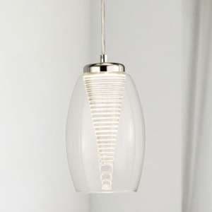 Cyclone Wall Hung 1 Pendant Light In Chrome With Clear Glass - UK