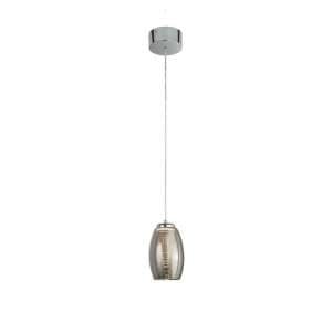 Cyclone Wall Hung 1 Pendant Light In Chrome With Smoked Glass - UK