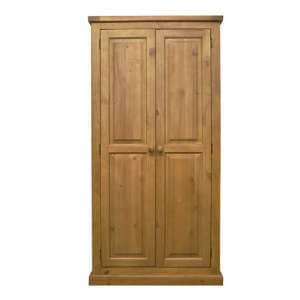 Cyprian Wooden Double Door Wardrobe In Chunky Pine - UK