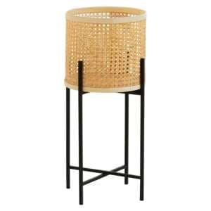 Daire Wooden Plant Stand Large With Cross Legs In Black