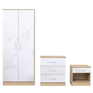 Dakotas Bedroom Furniture Set With White High Gloss Front