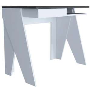 Dunster Wooden Laptop Desk In White And Carbon Grey - UK
