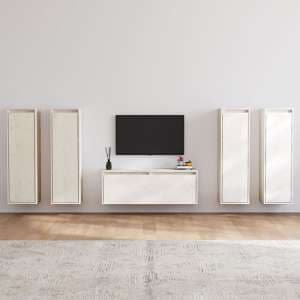 Danail Solid Pinewood Entertainment Unit In White - UK