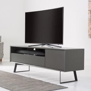 Daniel Large TV Stand In Charcoal Grey With Flap Door - UK