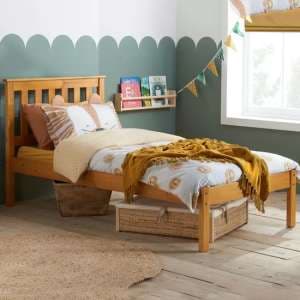 Danvers Wooden Low End Single Bed In Antique Pine - UK