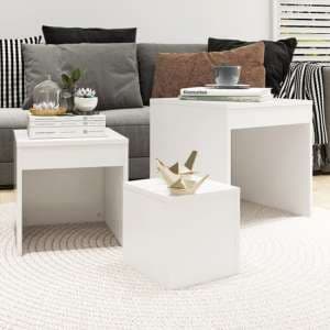 Darice Wooden Nest Of 3 Tables In White - UK
