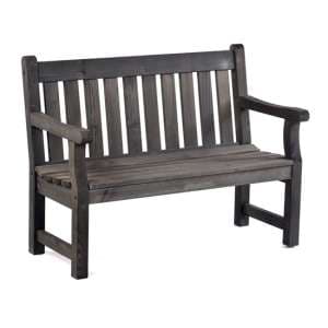 Darko Timber Garden 2 Seater Bench In Dark Grey - UK