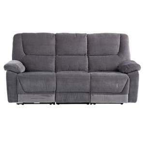 Darla Fabric Electric Recliner 3 Seater Sofa In Grey