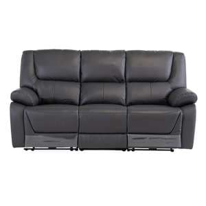 Darla Leather Electric Recliner 3 Seater Sofa In Charcoal