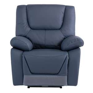 Darla Leather Electric Recliner Armchair In Blue