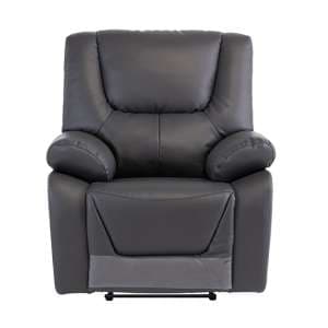 Darla Leather Electric Recliner Armchair In Charcoal
