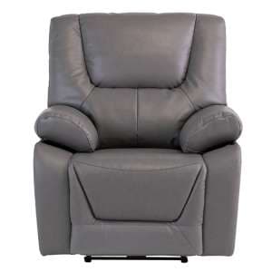 Darla Leather Electric Recliner Armchair In Grey