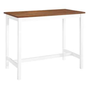 Darla Wooden Bar Table In Brown And White - UK