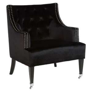 Darligo Upholstered Velvet Armchair In Black - UK