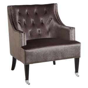 Darligo Upholstered Velvet Armchair In Grey - UK