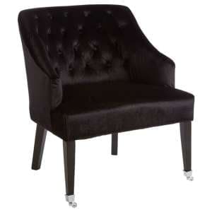 Darwo Upholstered Velvet Armchair In Black - UK