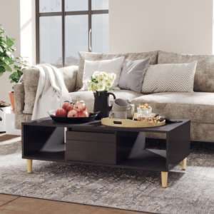 Dastan High Gloss Coffee Table With 1 Door In Grey