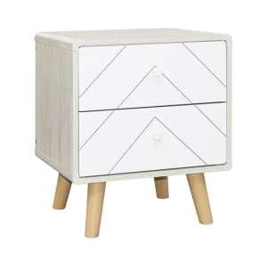 Davis Bedside Cabinet With 2 Drawers In Dusty Grey And White - UK