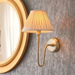 Davis And Chatsworth Ivory Shade Wall Light In Antique Brass - UK